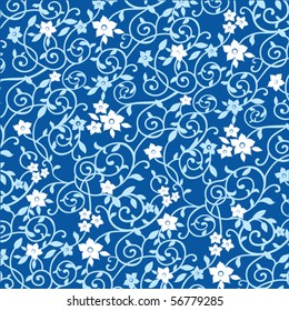 blue elegant floral background