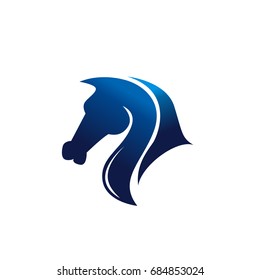 blue elegant horse logo