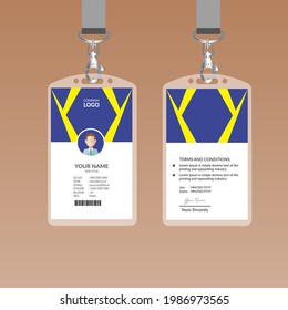 plantilla de diseño de tarjeta de identificación elegante azul