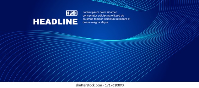 Blue elegant lines, abstract background.