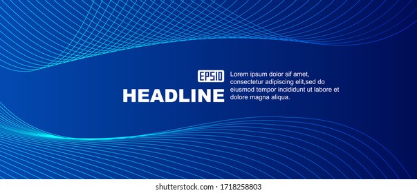 Blue elegant lines, abstract background.