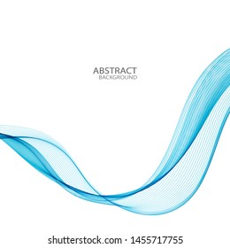 
Blue elegant lines abstract wave on a white background. Design Element