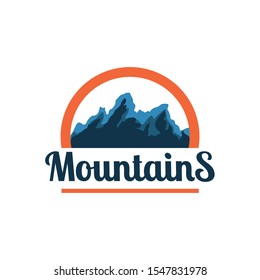 BLUE ELEGANT MOUNTAINS logotype, smart icons for company