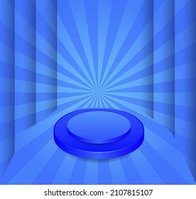 Blue elegant podium and abstract background