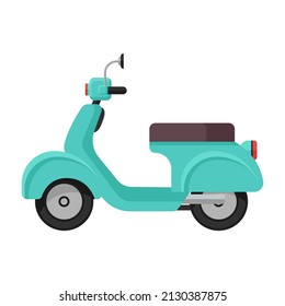blue elegant scooter cartoon vector illustration isolated object 