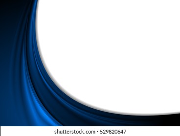 El azul y elegante fondo de las olas de seda suave. Diseño corporativo de vectores