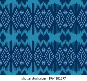 Blue elegant tribal ethnic pattern vector