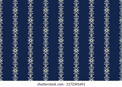 blue elegant tribal ethnic vector repeating pattern vintage style art deco seamless white lines pattern background.