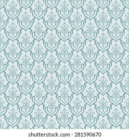 Blue elegant vintage seamless pattern. Classic vector background.