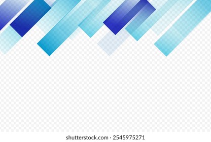 Blue Element Vector Transparent Background. Color Business Shape Design. Technology Stripe Presentation. Digital Poster.