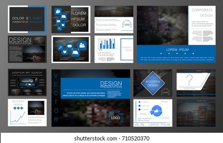 Blue elements for infographics on a white and grey background. Presentation templates. Easy to use in presentation, flyer, banner or web. Vector illustration. EPS 10.