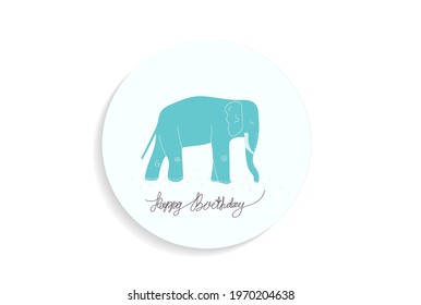blue elephant card vector background