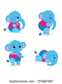 Blue elephant cartoon