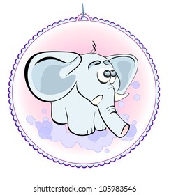 Blue elephant with funny nose