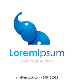 Blue elephant good luck logo graphic design icon