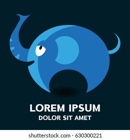 Blue elephant logo vector . Vector illustration isolated on background .
