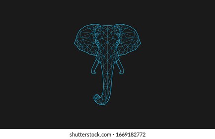 Blaue ElefantenLow-Poly-Kunst