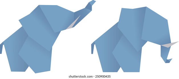 blue elephant origami