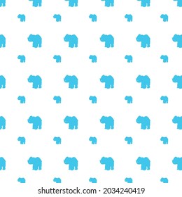 blue elephant patterns on white background, vector decorative textile