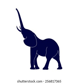 blue elephant silhouette. Vector 