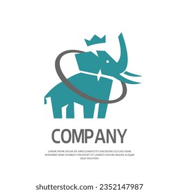 blue elephant simple logo design template