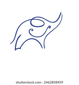 blue elephant symbol ethnoculture vector