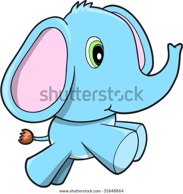 Blue Elephant Vector Stock Vector (Royalty Free) 35848864