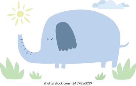Blue Elephant vector illustration isolated