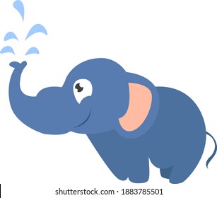 Blue elephant,illustration,vector on white background