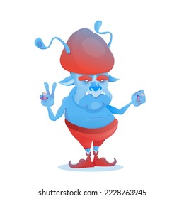 Blue Elf works every day at the factory and pretends that everything is fine.
