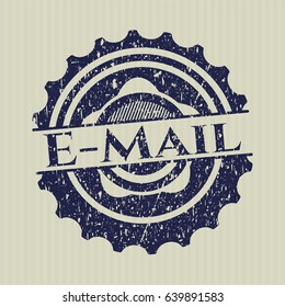 Blue Email distress grunge stamp
