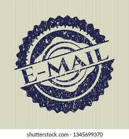 Blue Email distressed with rubber seal texture