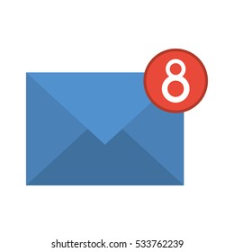 blue email envelope received social media