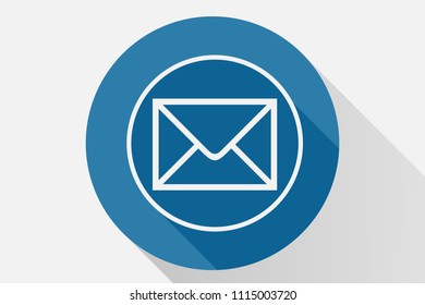 Blue email icon.