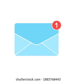 blue Email icon isolate on white background.