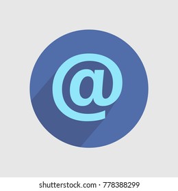 A blue e-mail icon on a white background.