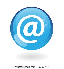 Blue email isolated on white