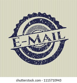 Blue Email with rubber seal texture