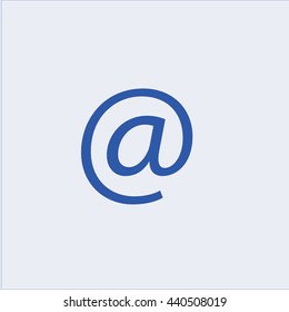 Blue e-mail sign icon