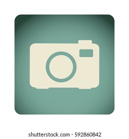 blue emblem camera icon, vector illustraction design