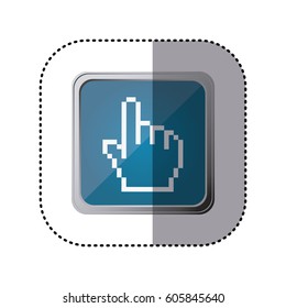 blue emblem haand cursor, vector illustration design