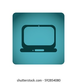 blue emblem laptop icon, vector illustraction design image