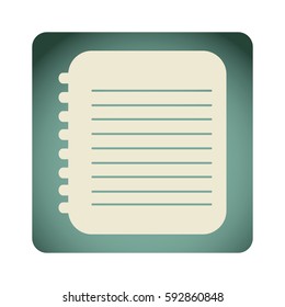 blue emblem notebook paper icon, vector illustraction design