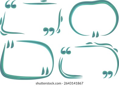 blue emerald green colorful creative hand drawn quotes frames set