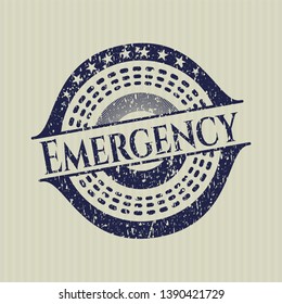 Blue Emergency distress grunge seal