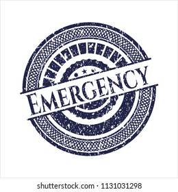 Blue Emergency rubber grunge texture seal