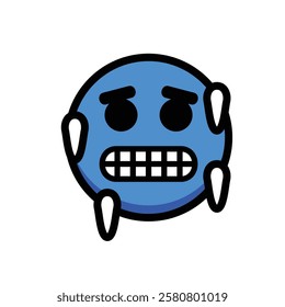 blue emoji got cold and freezing