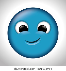 blue emoticon happy design