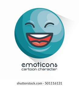 blue emoticon laughing closed eyes icon