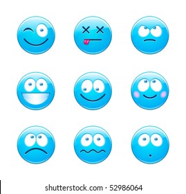 Blue emoticons